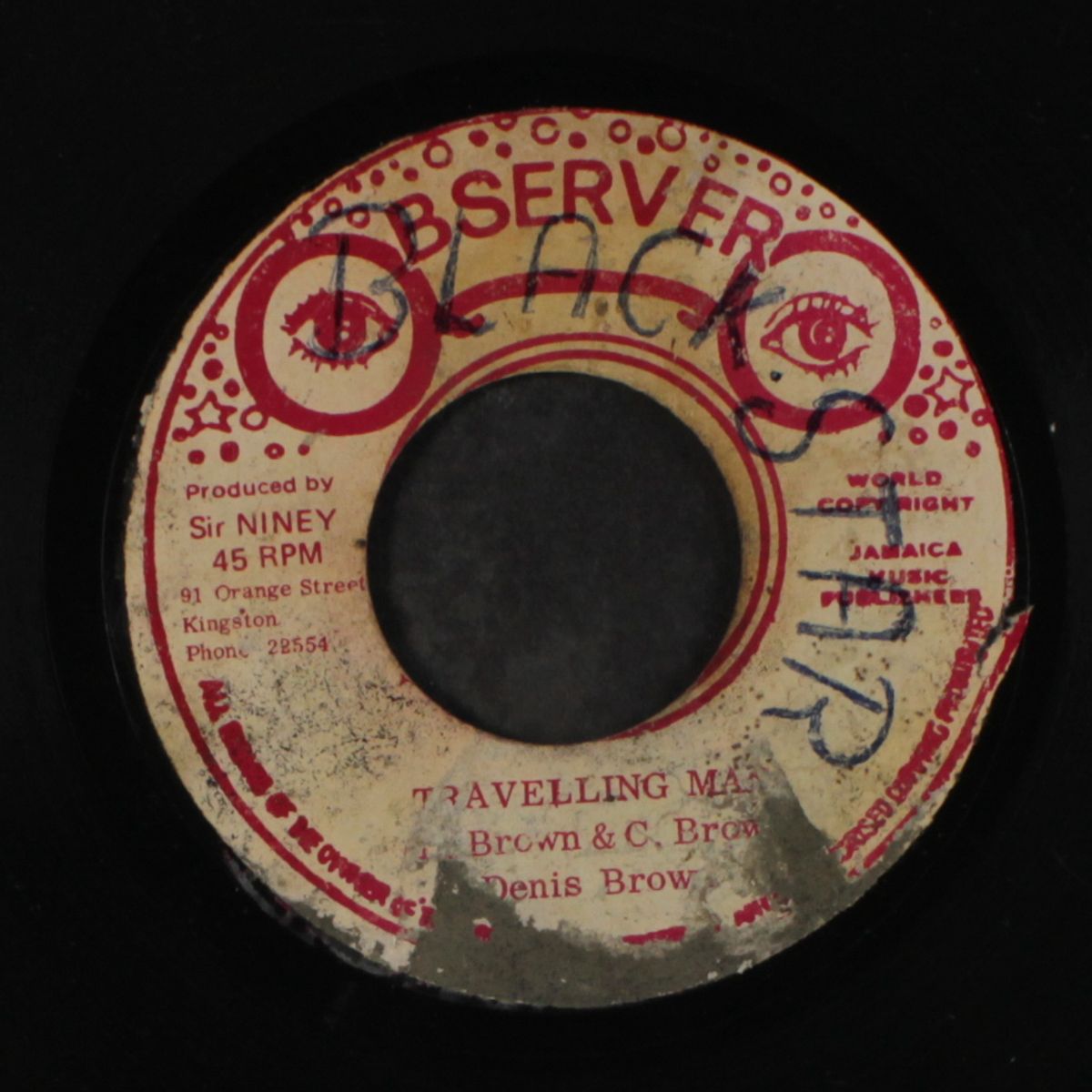 travelling man / straight to bunny lee by DENIS BROWN / HEAD