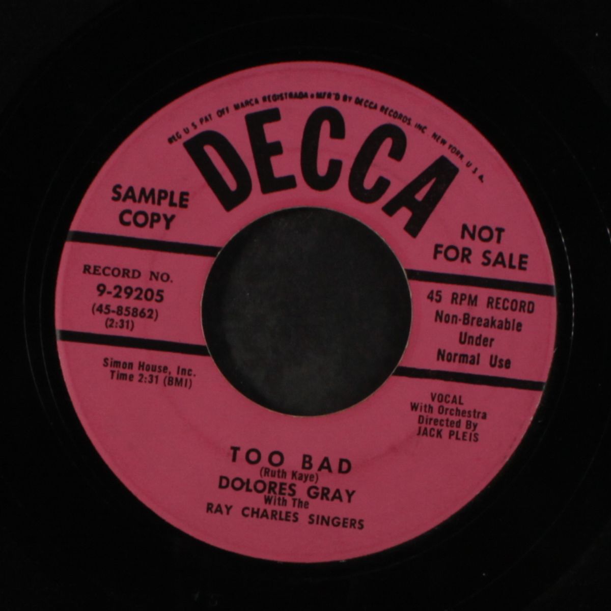 one / too bad by DOLORES GRAY