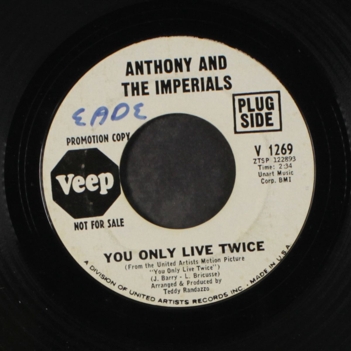you only live twice / my love is a rainbow by ANTHONY & IMPERIALS