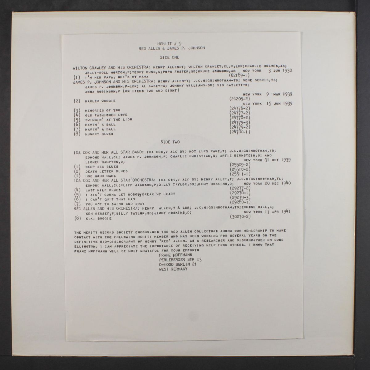 red allen & james p. johnson by VARIOUS