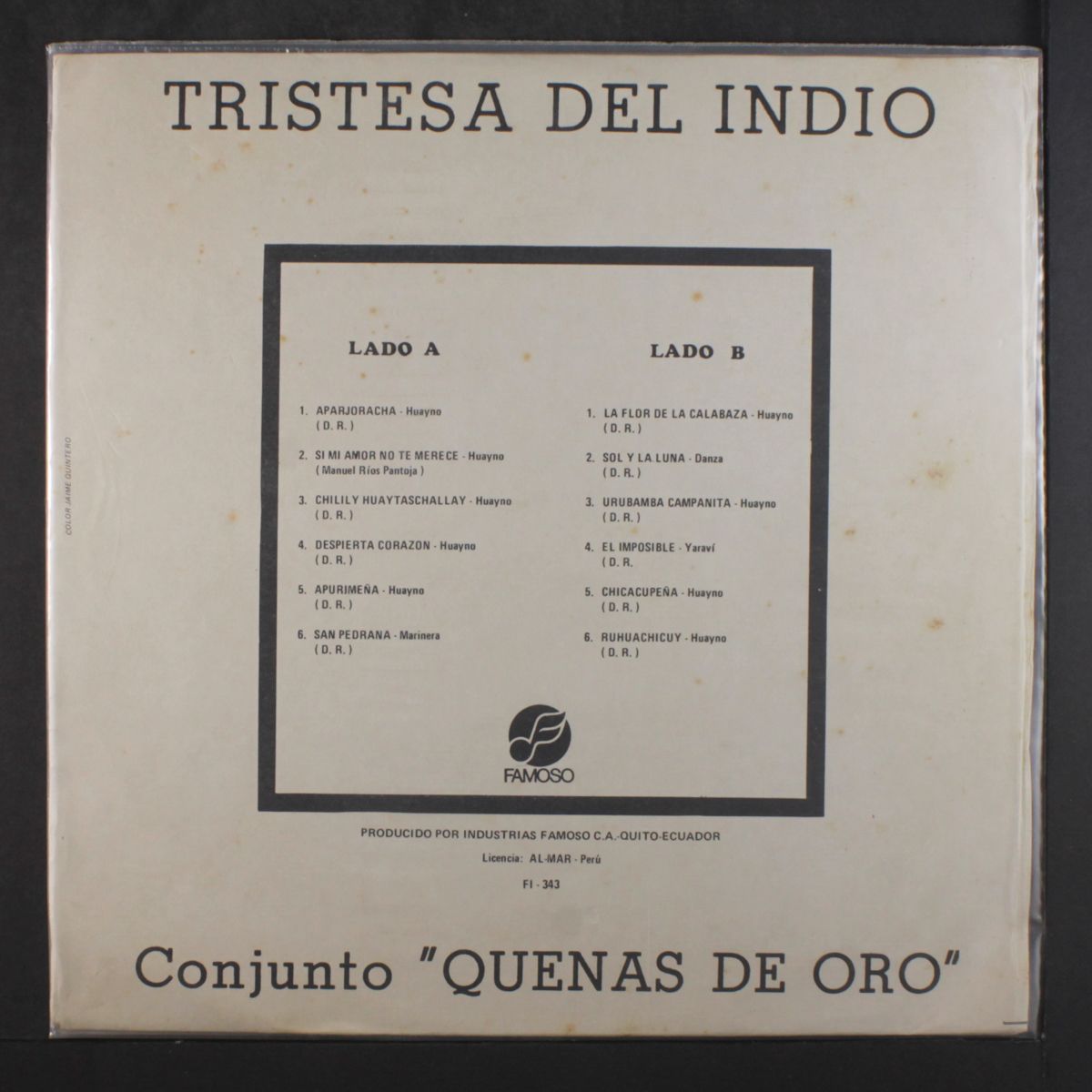 tristeza del indio by CONJUNTO QUENAS DE ORO