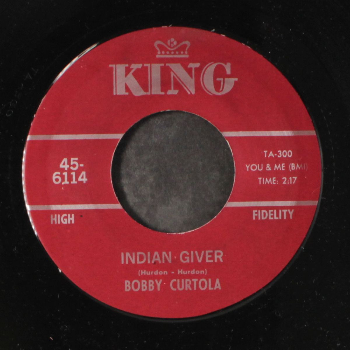 indian giver / don't you sweetheart me by BOBBY CURTOLA