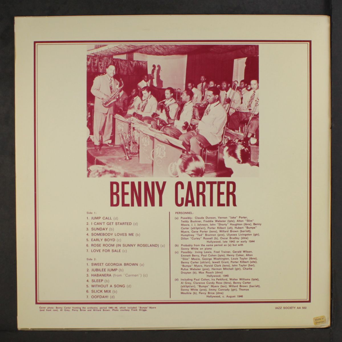 in hollywood, 1943-46 by BENNY CARTER