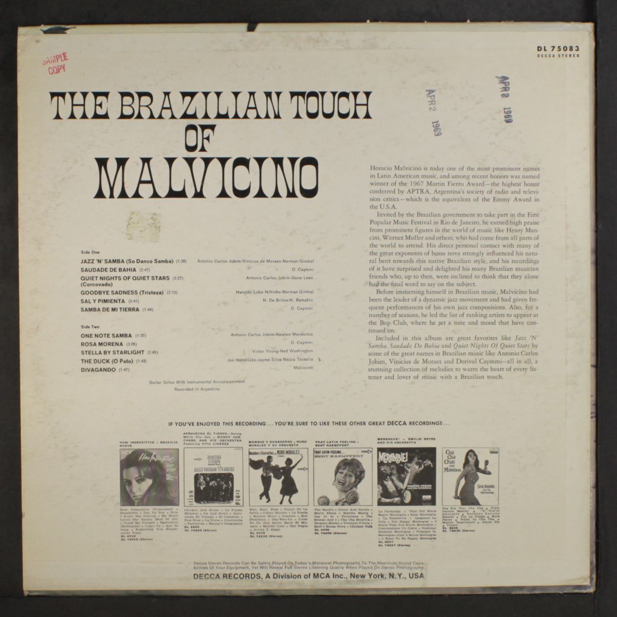 the brazilian touch of by HORACIO MALVICINO