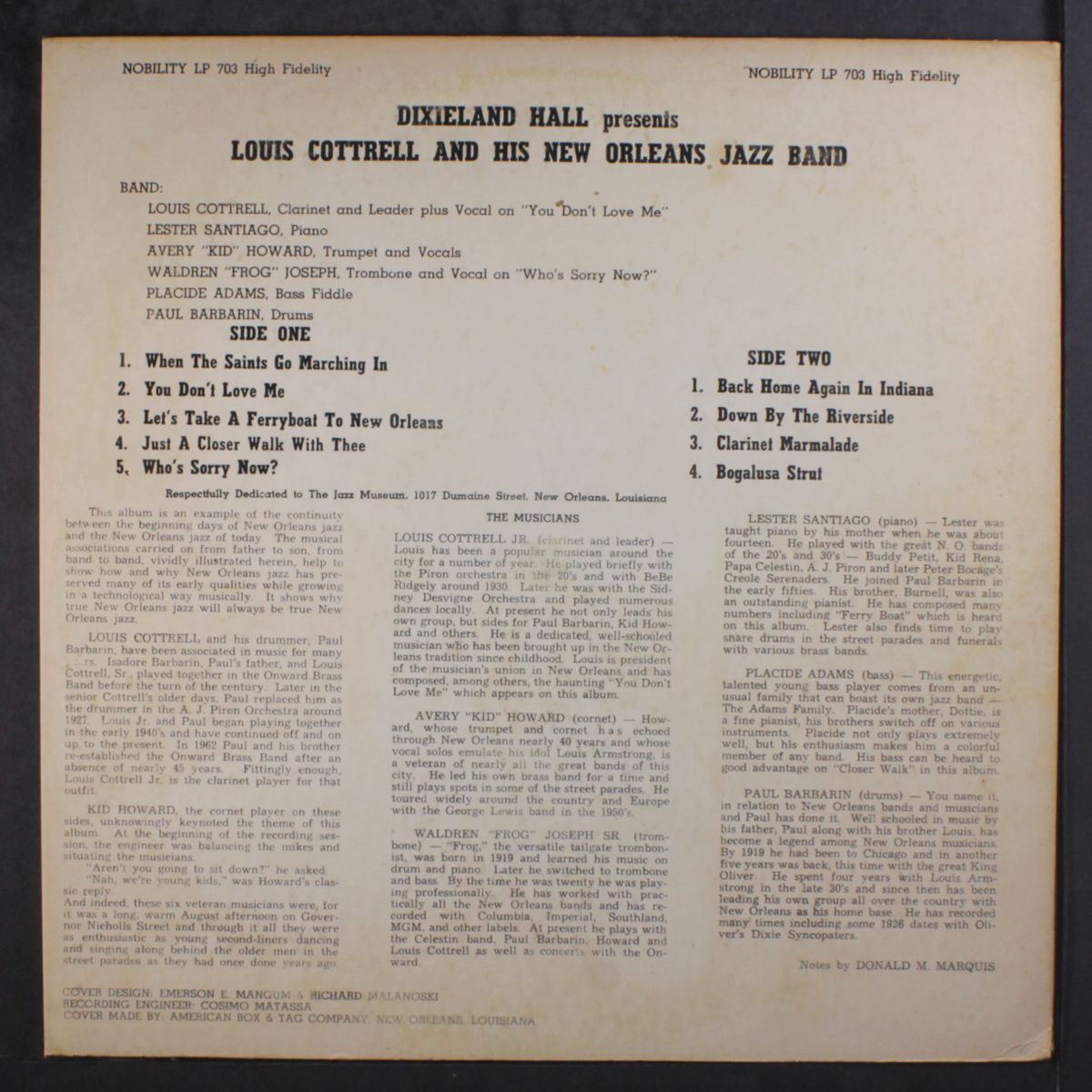 and his new orleans jazz by LOUIS COTTRELL