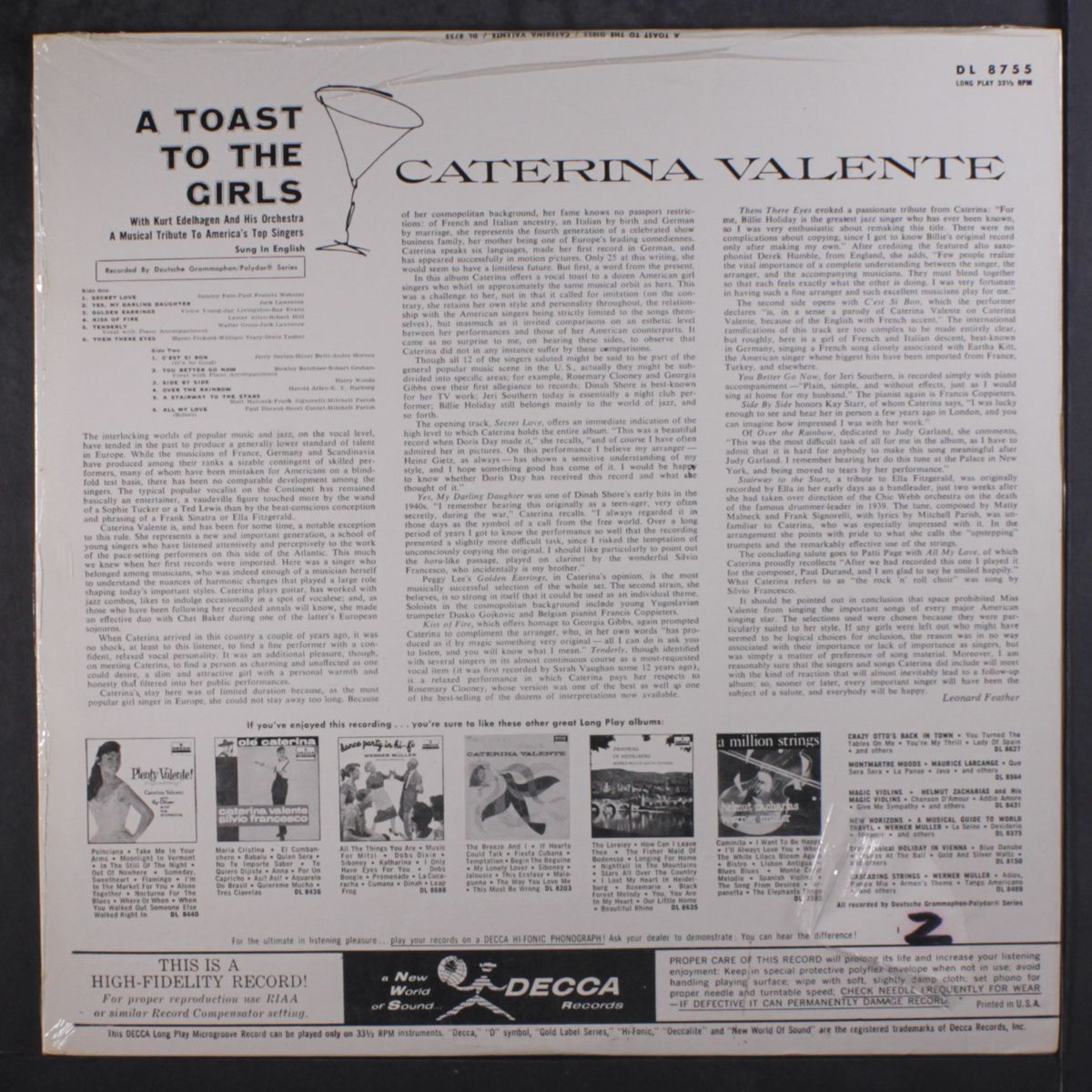 a toast to the girls by CATERINA VALENTE