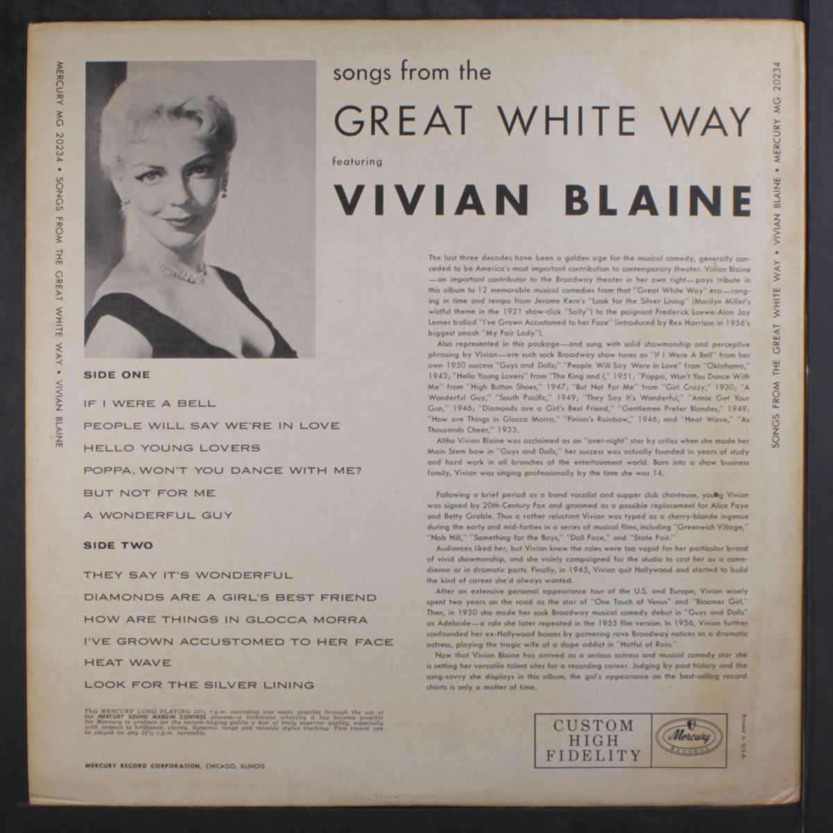songs from the great white way by VIVIAN BLAINE