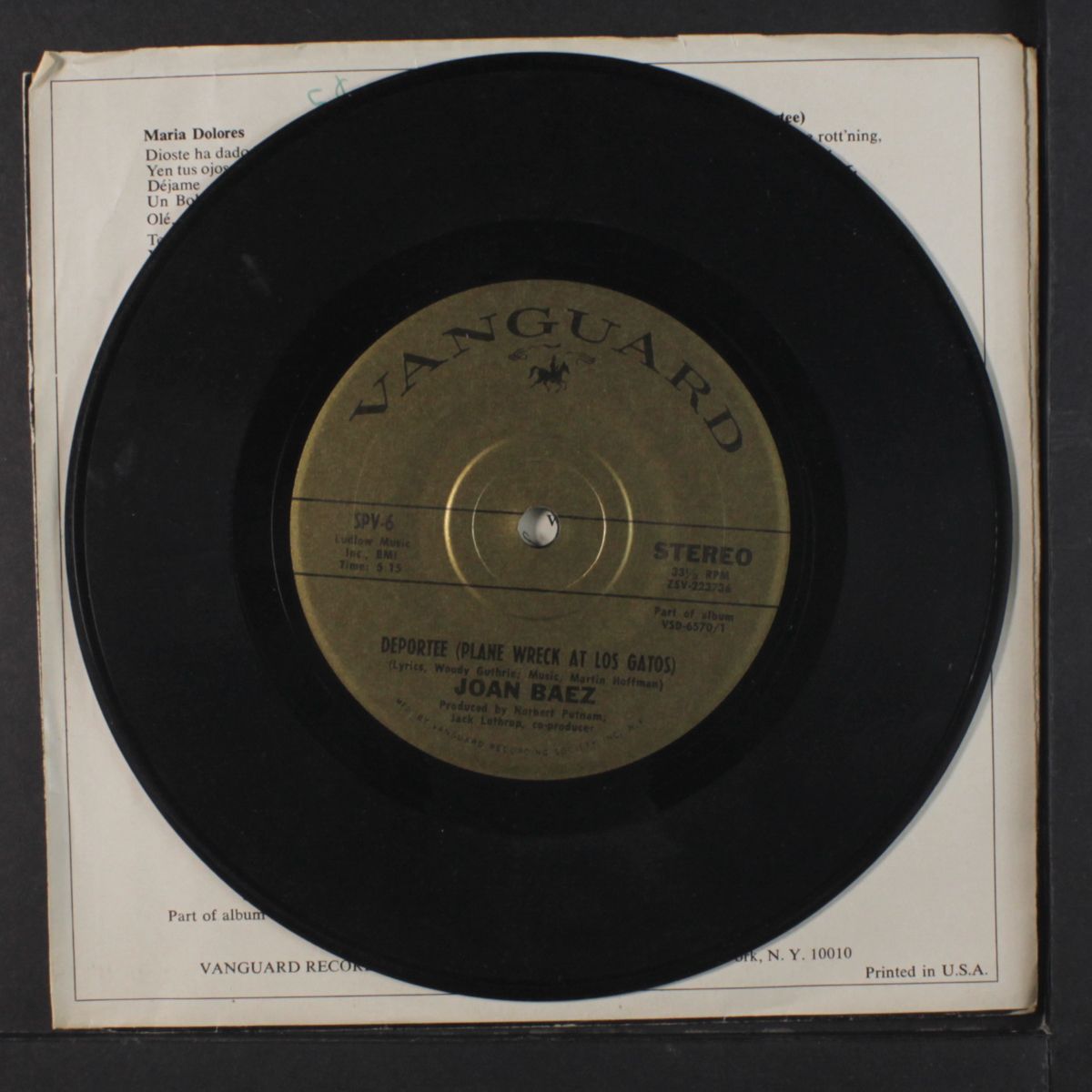 maria dolores / deportee by JOAN BAEZ