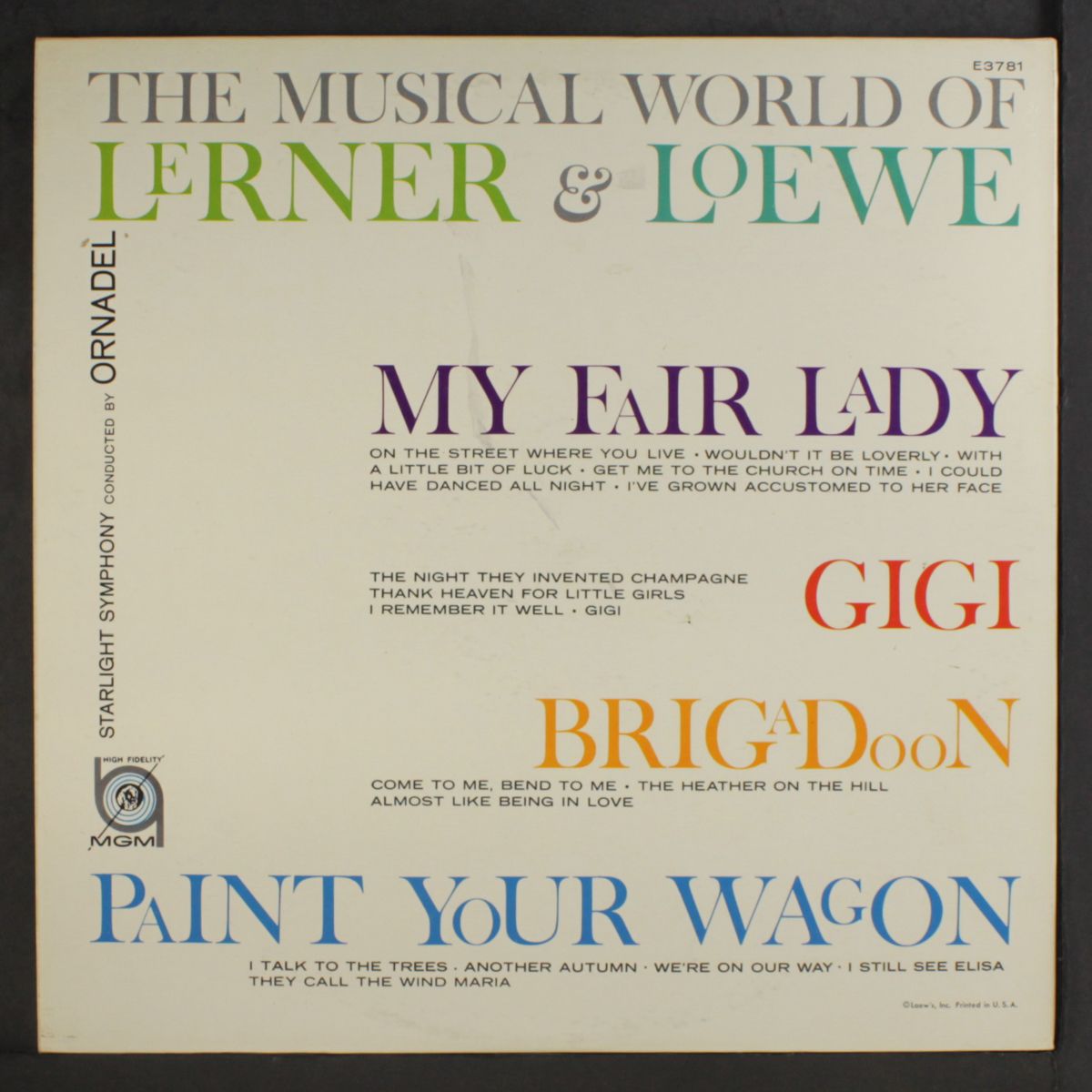 the musical world of lerner & loewe by ORNADEL