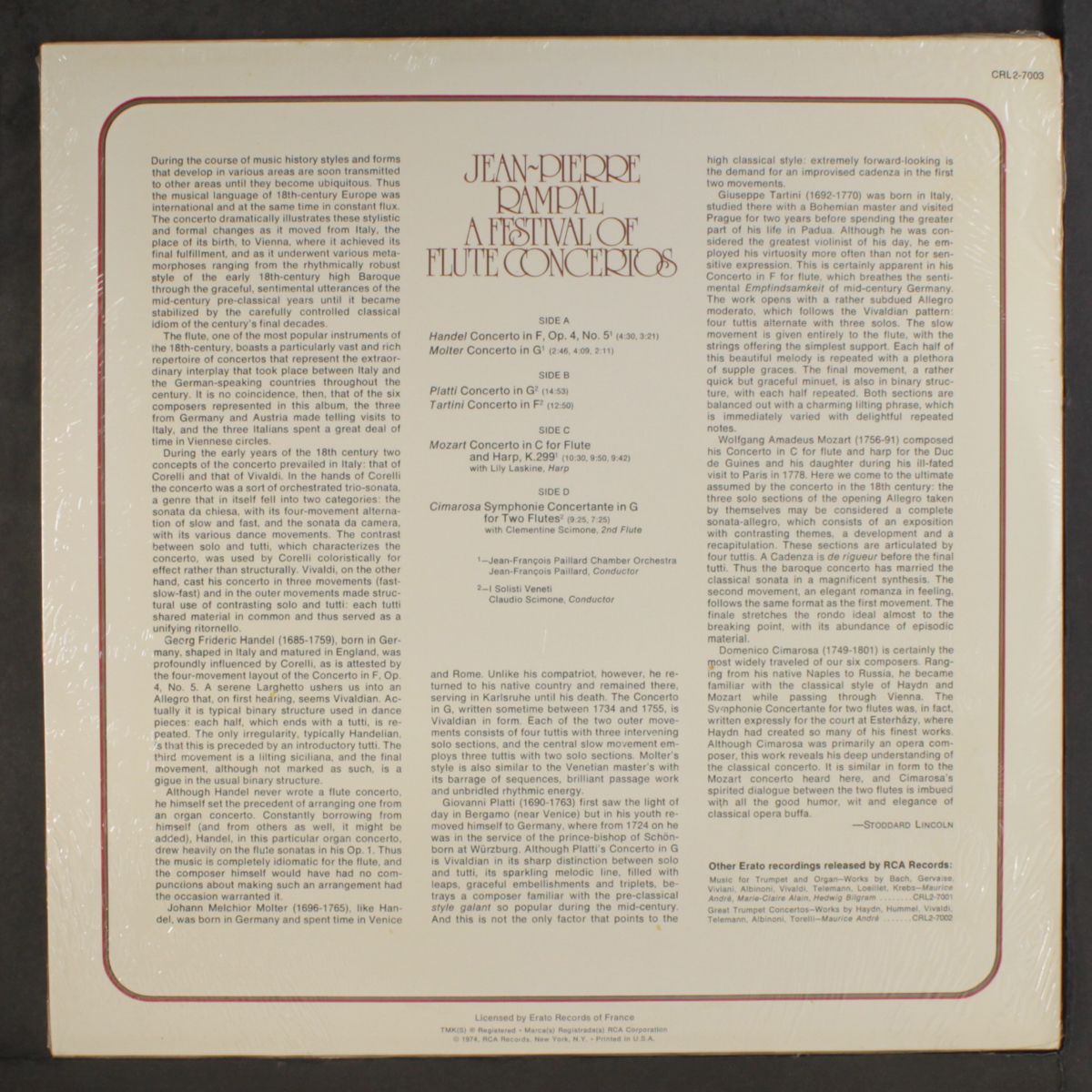 a festival of flute concertos by JEAN-PIERRE RAMPAL