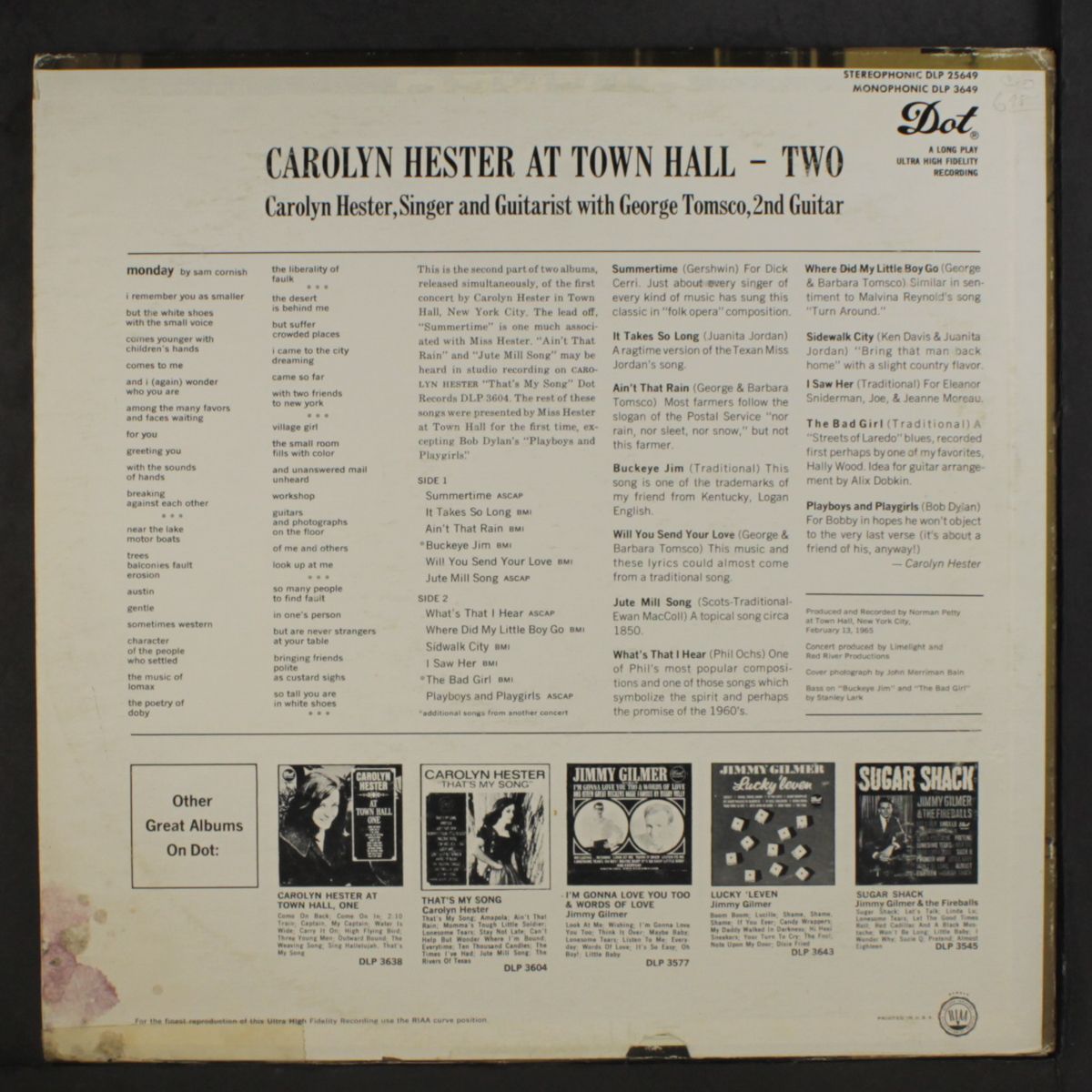 at town hall, two by CAROLYN HESTER