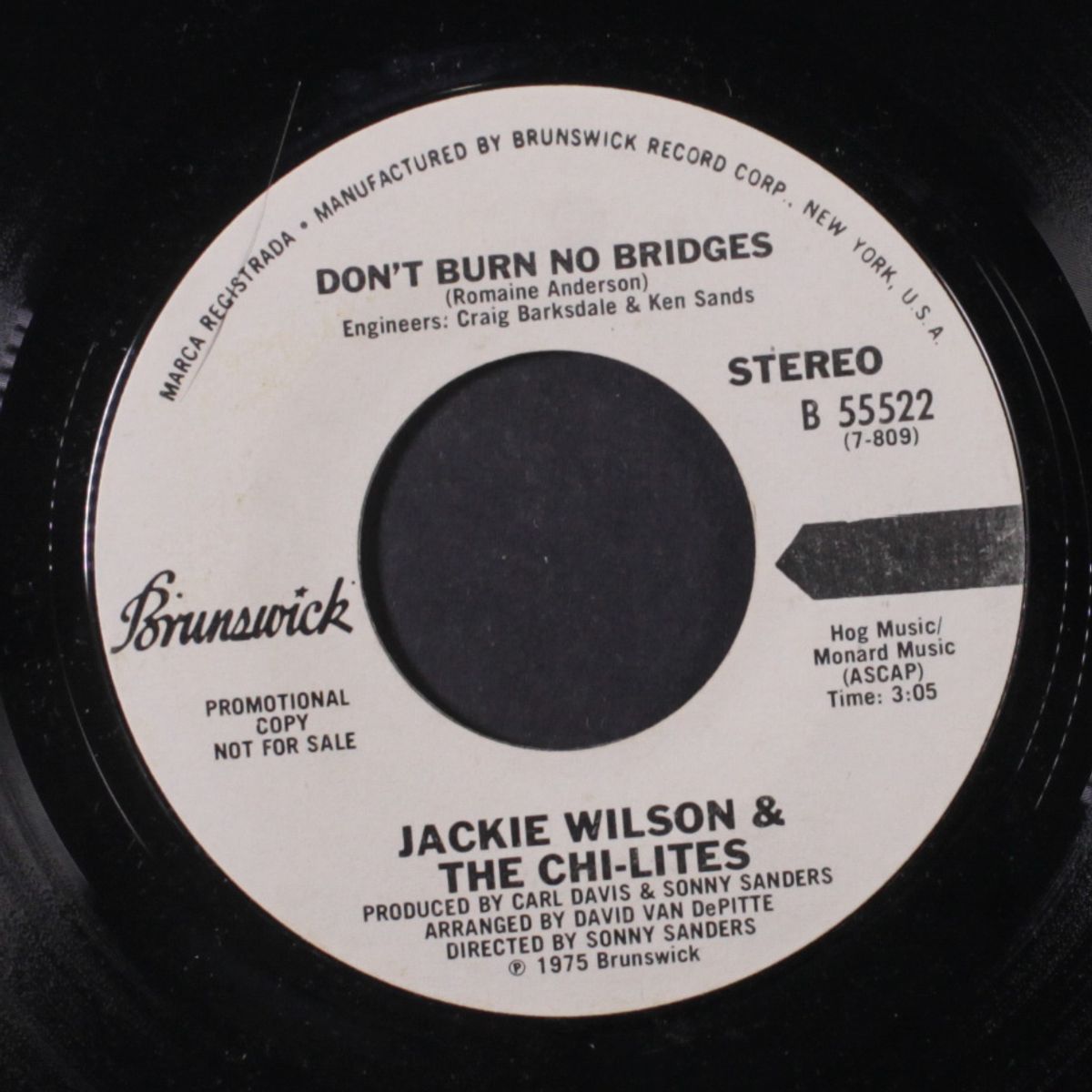 don't burn no bridges / mono by JACKIE WILSON & CHI-LITES