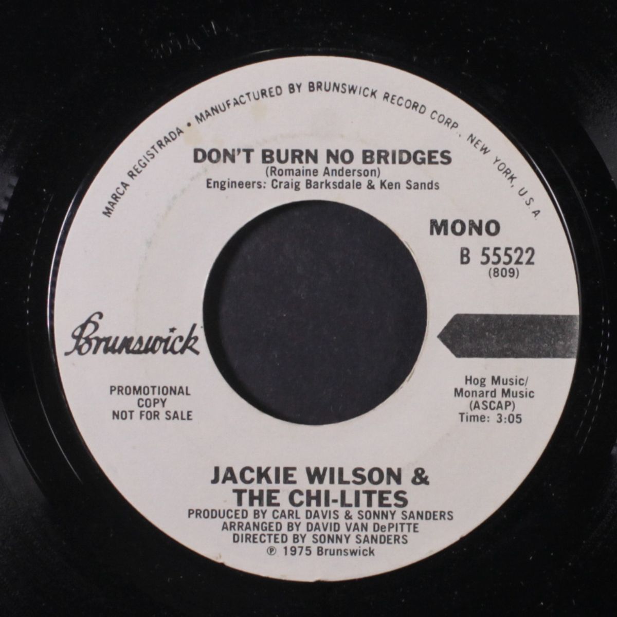 don't burn no bridges / mono by JACKIE WILSON & CHI-LITES