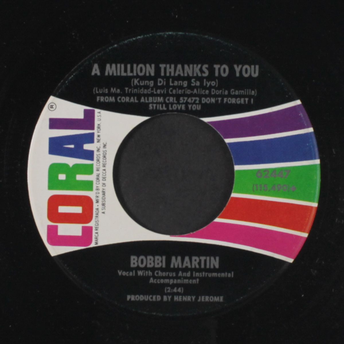 a million thanks to you by BOBBI MARTIN