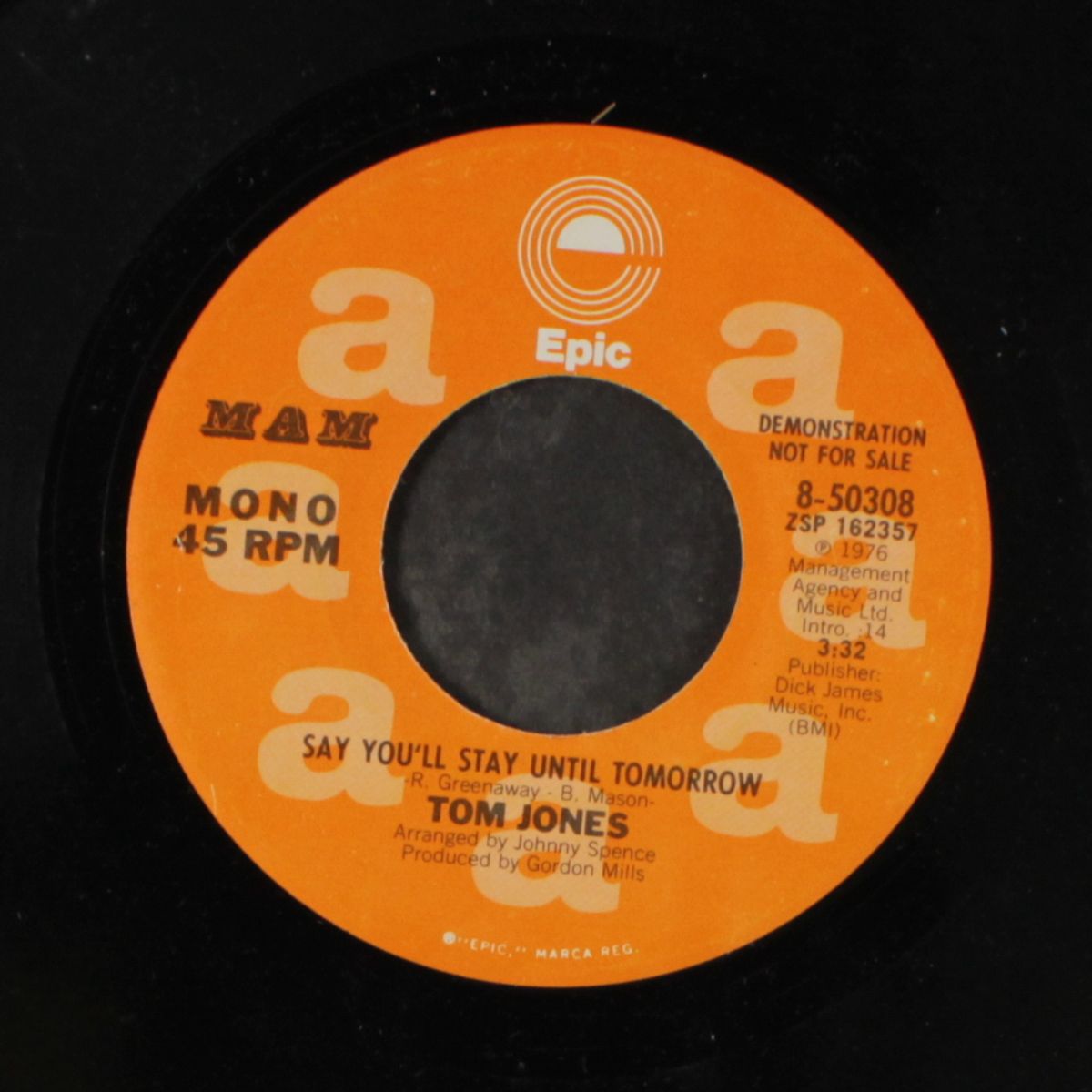 say you'll stay until tomorrow / mono by TOM JONES
