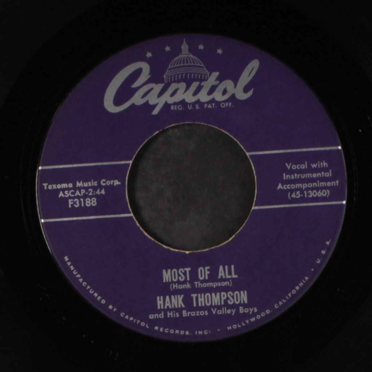 most of all by HANK THOMPSON