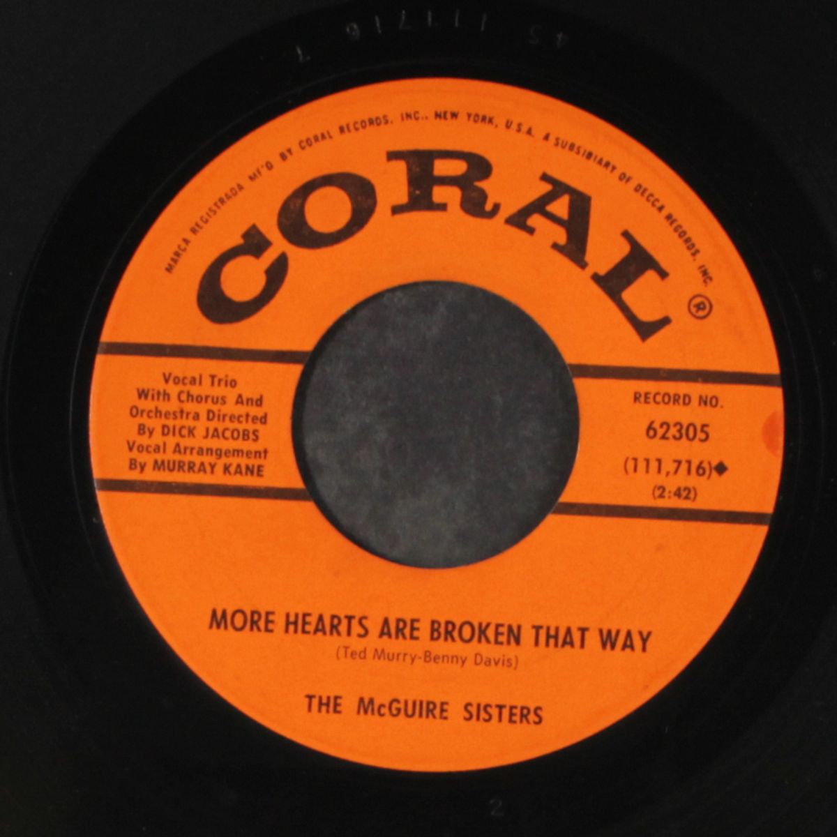 sugartime twist / more hearts are broken that way by MCGUIRE SISTERS
