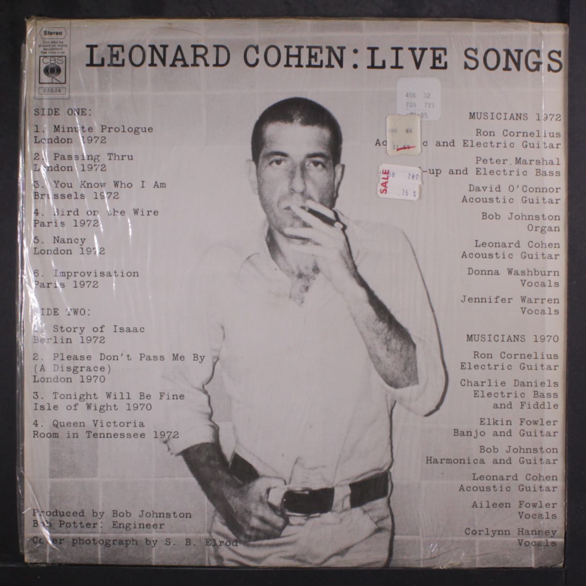 live songs by LEONARD COHEN