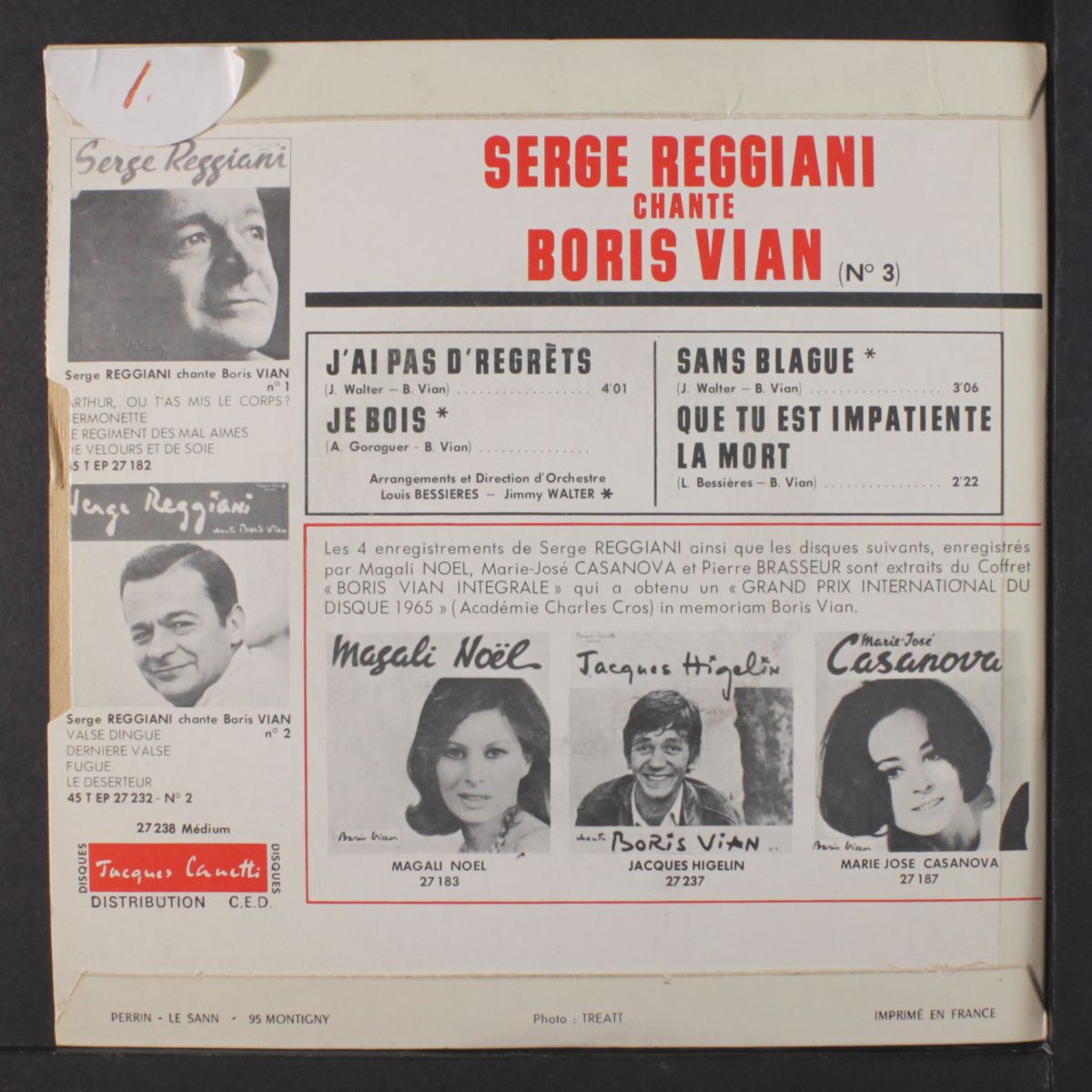 j'ai pas d'regrets + 3 by SERGE REGGIANI