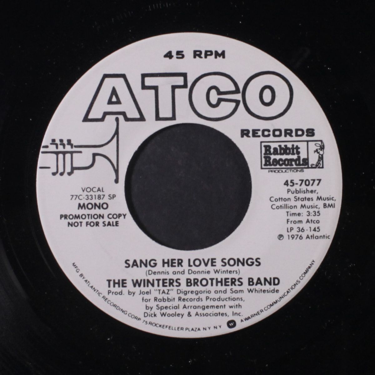 sang her love songs / mono by WINTERS BROS BAND