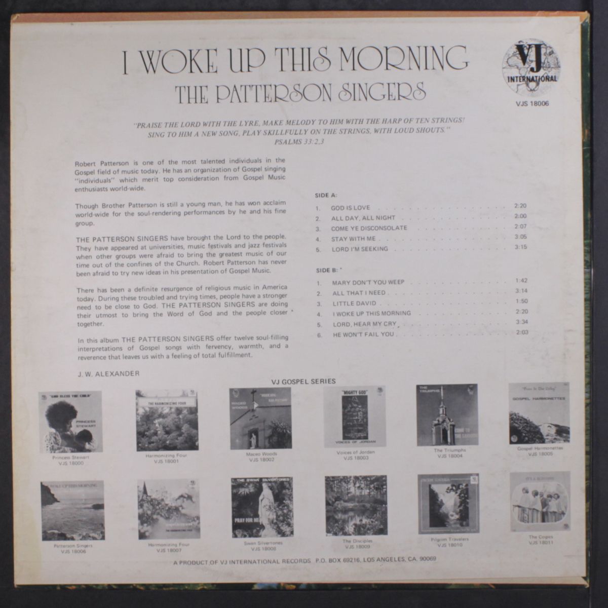i woke up this morning by PATTERSON SINGERS