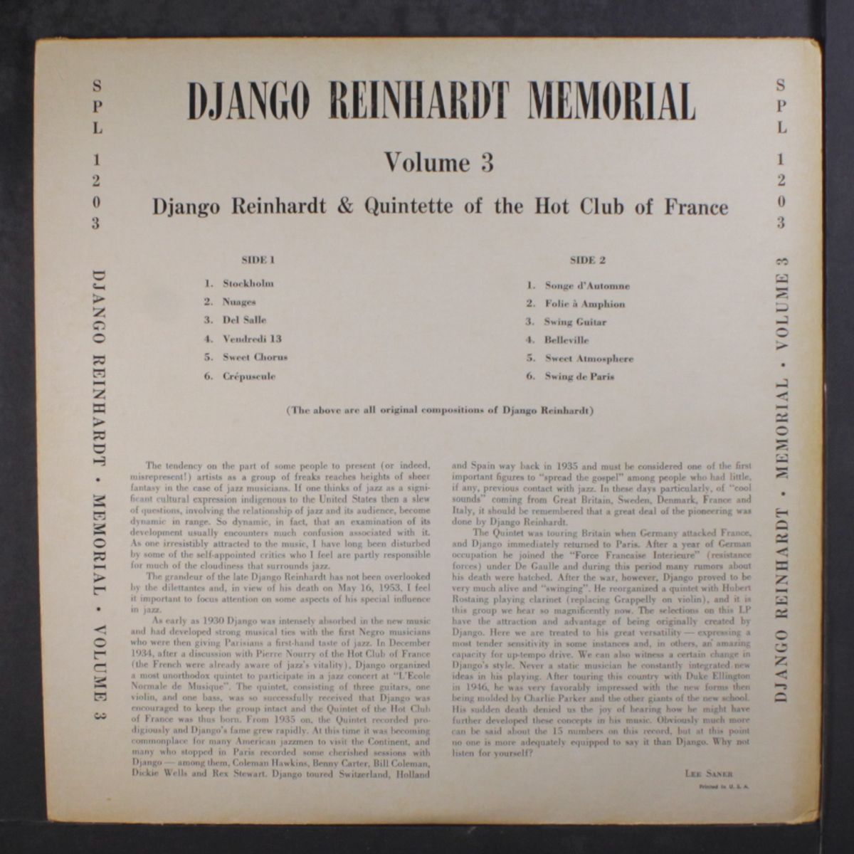 memorial album, vol. 3 by DJANGO REINHARDT
