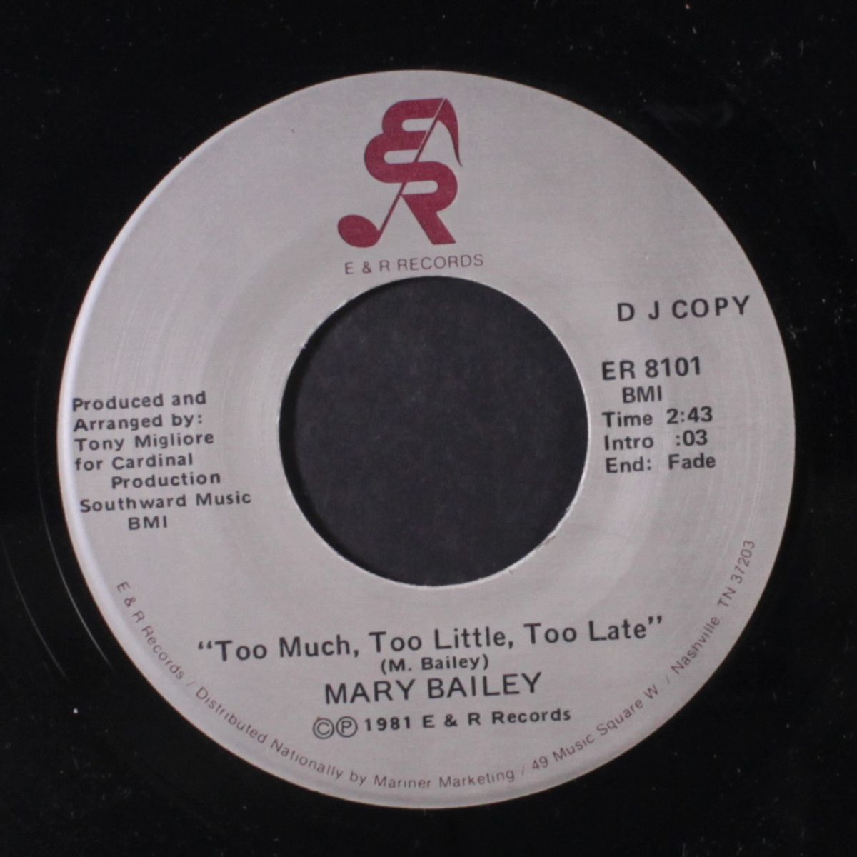 too much, too little, too late / same by MARY BAILEY