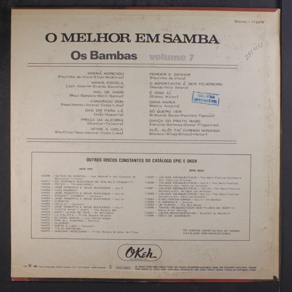 o melhor em samba vol.7 by OS BAMBAS