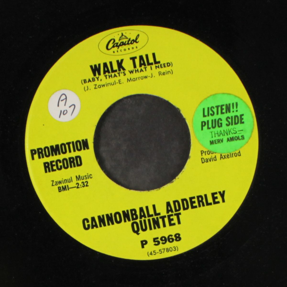 walk tall / do do do by CANNONBALL ADDERLEY