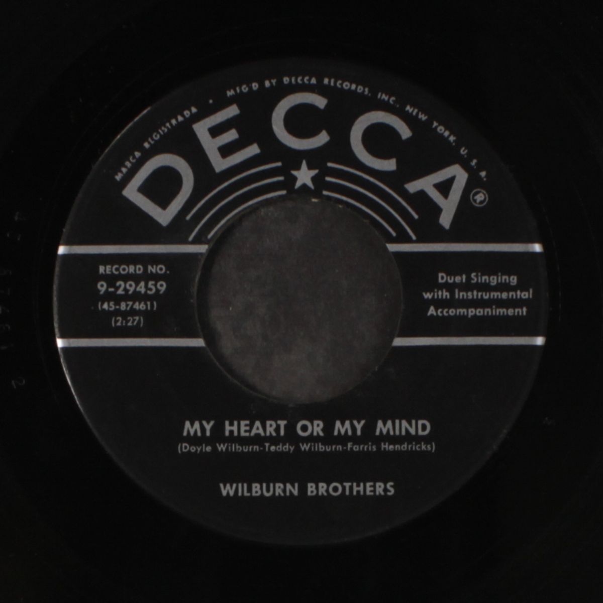 i wanna, wanna, wanna / my heart or my mind by WILBURN BROTHERS