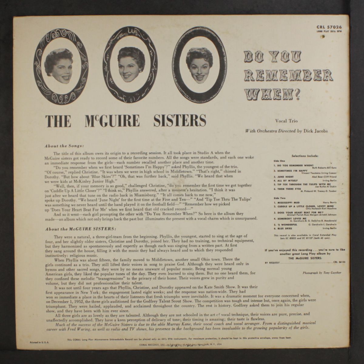 do you remember when? by MCGUIRE SISTERS