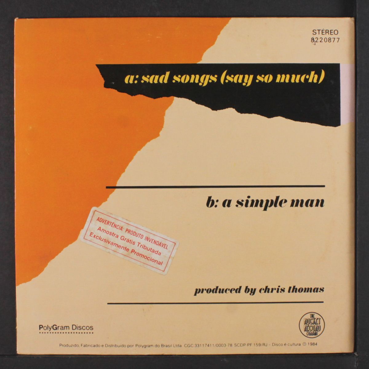 sad songs say so much / a simple man by ELTON JOHN