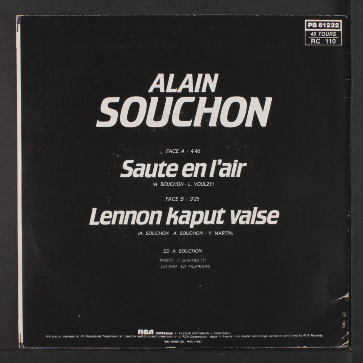 saute en l'air / lennon kaput valse by ALAIN SOUCHON