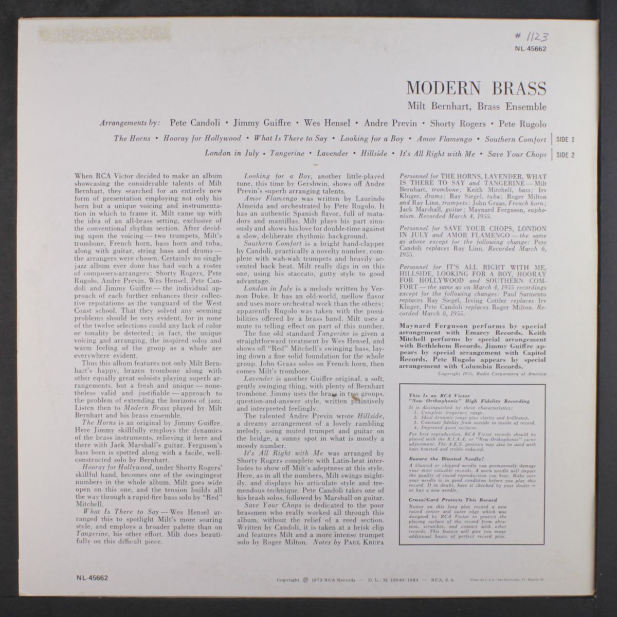 modern brass by MILT BERNHART BRASS ENSEMBLE