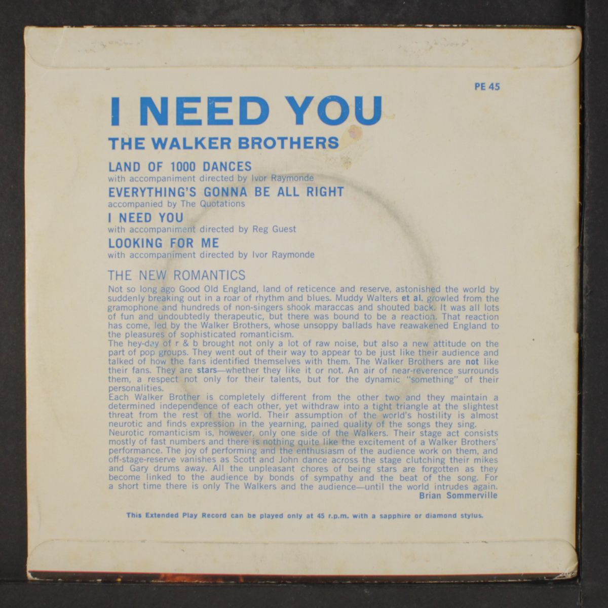 i need you +3 by WALKER BROTHERS