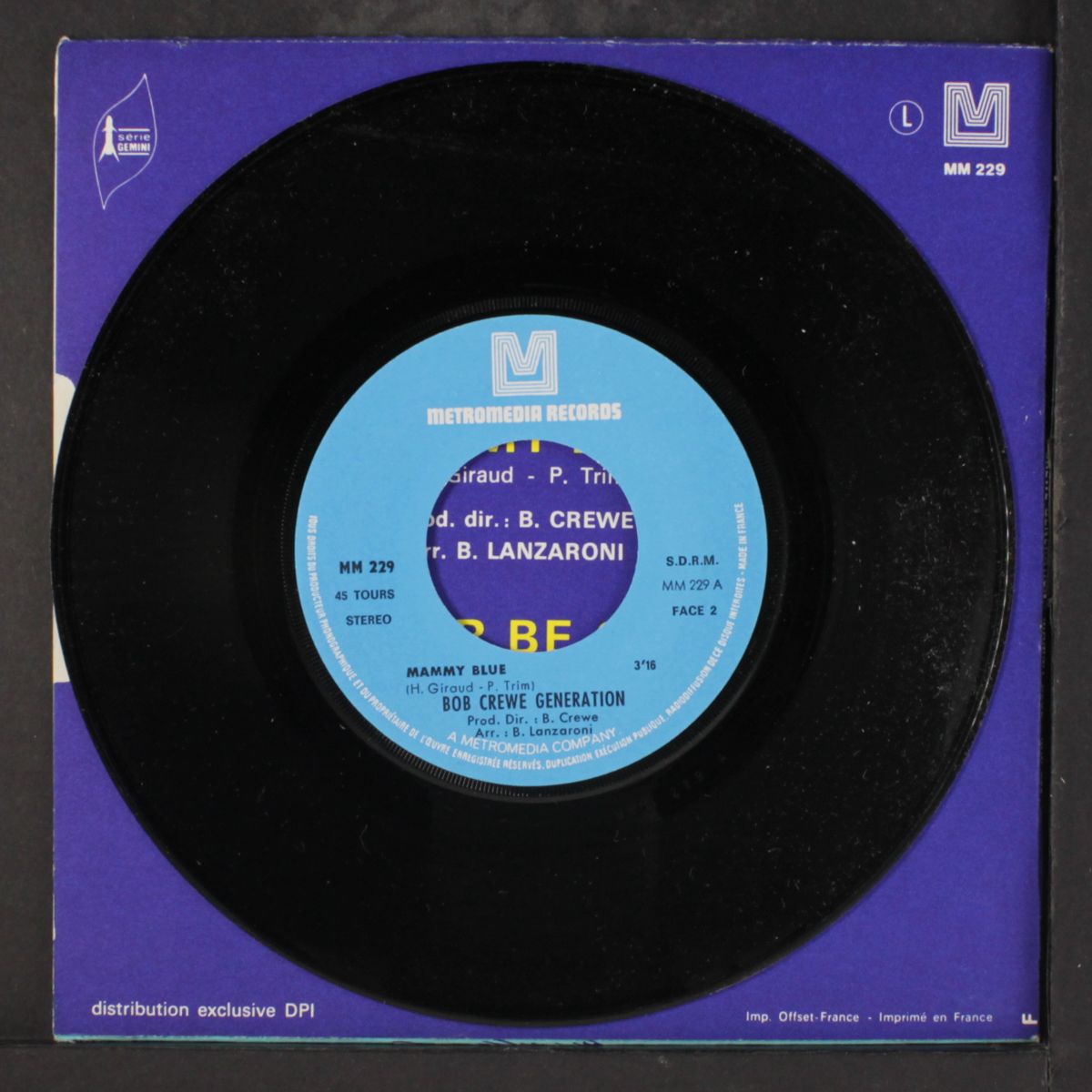mammy blue / better be gone by BOB CREWE GENERATION