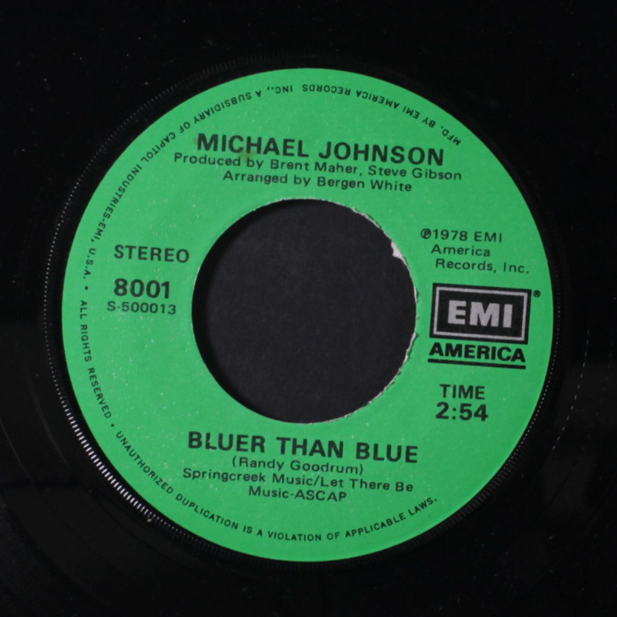 bluer than blue / two in love by MICHAEL JOHNSON