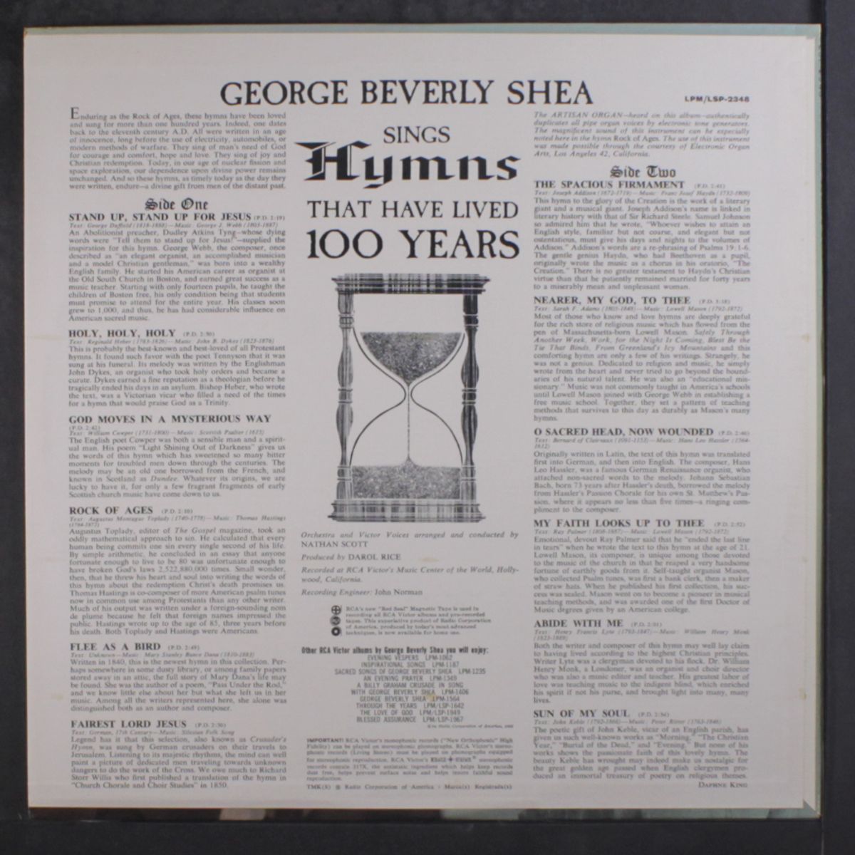 sings hymns that have lived 100 years by GEORGE BEVERLY SHEA