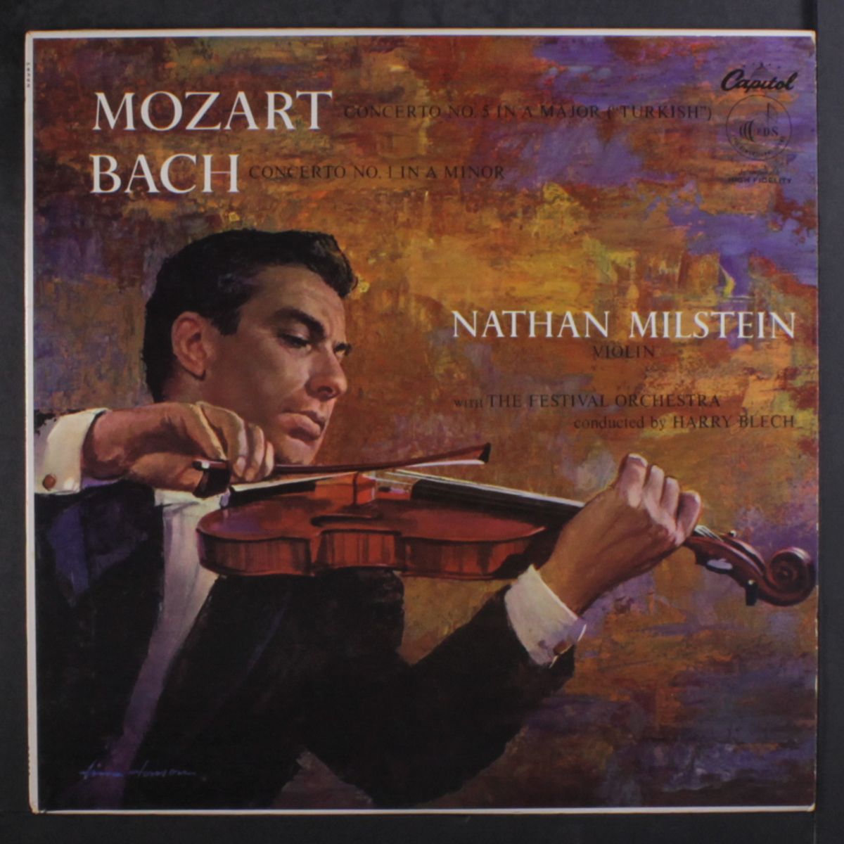 mozart: concerto no. 5 in a major, bach: concerto no. 1 in a minor by NATHAN MILSTEIN