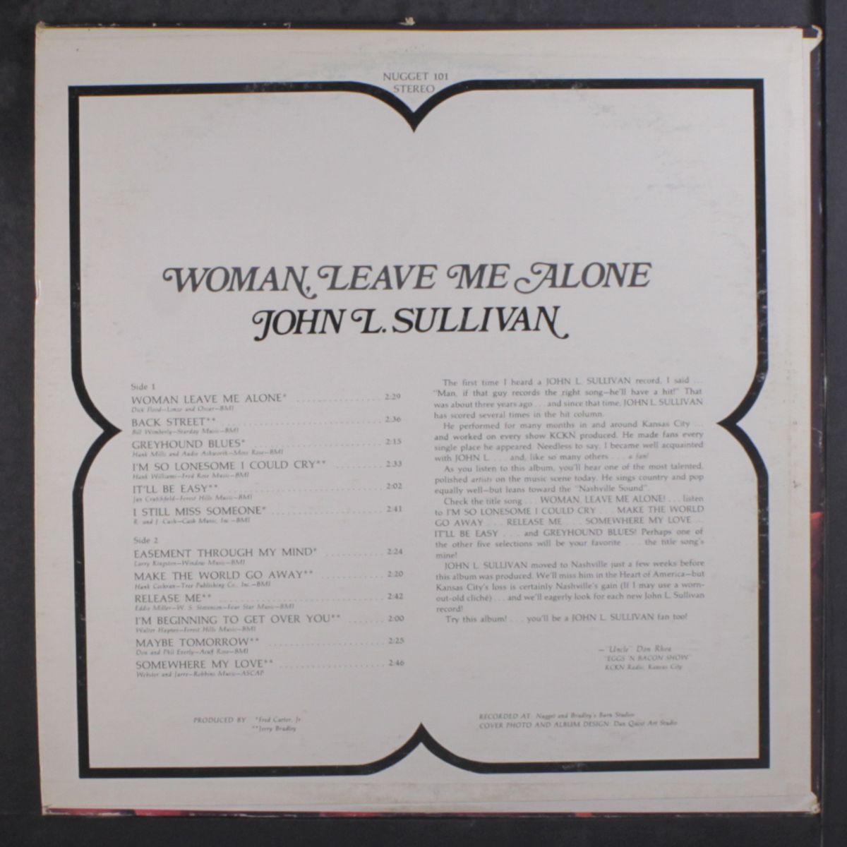 woman leave me alone by JOHN L. SULLIVAN