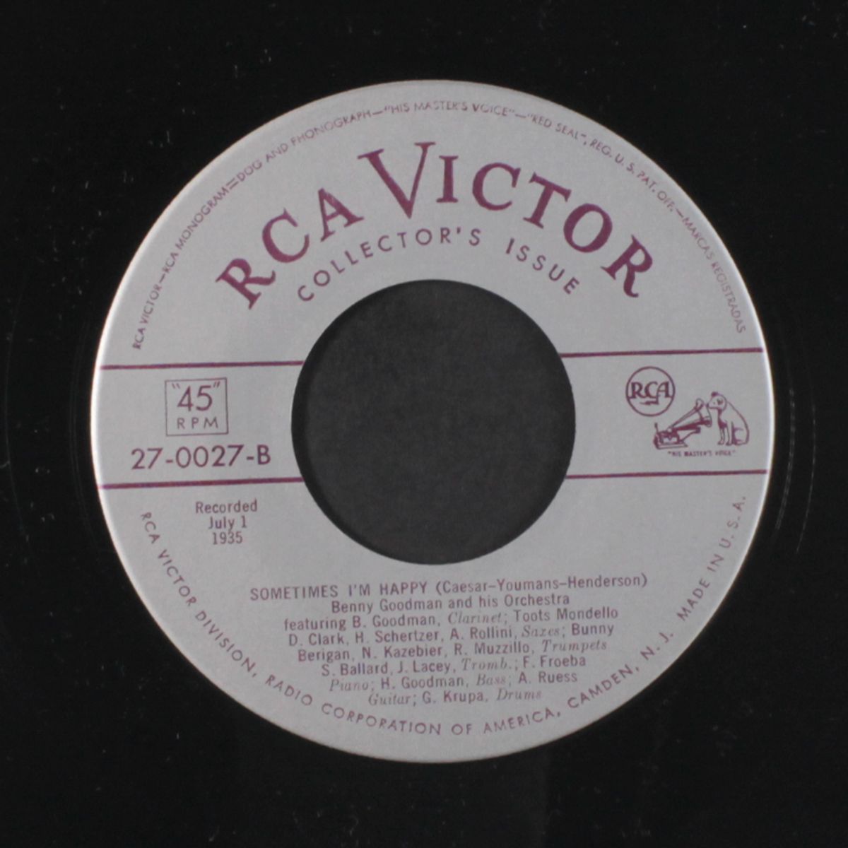 king porter stomp / sometimes i'm happy by BENNY GOODMAN