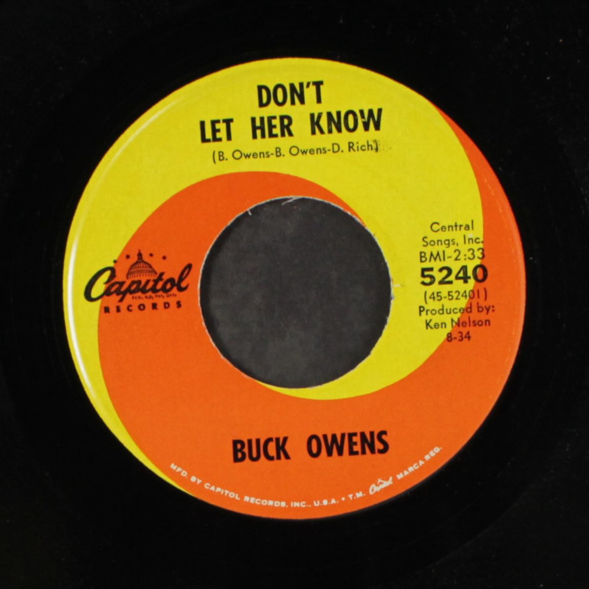 i don't care / don't let her know by BUCK OWENS