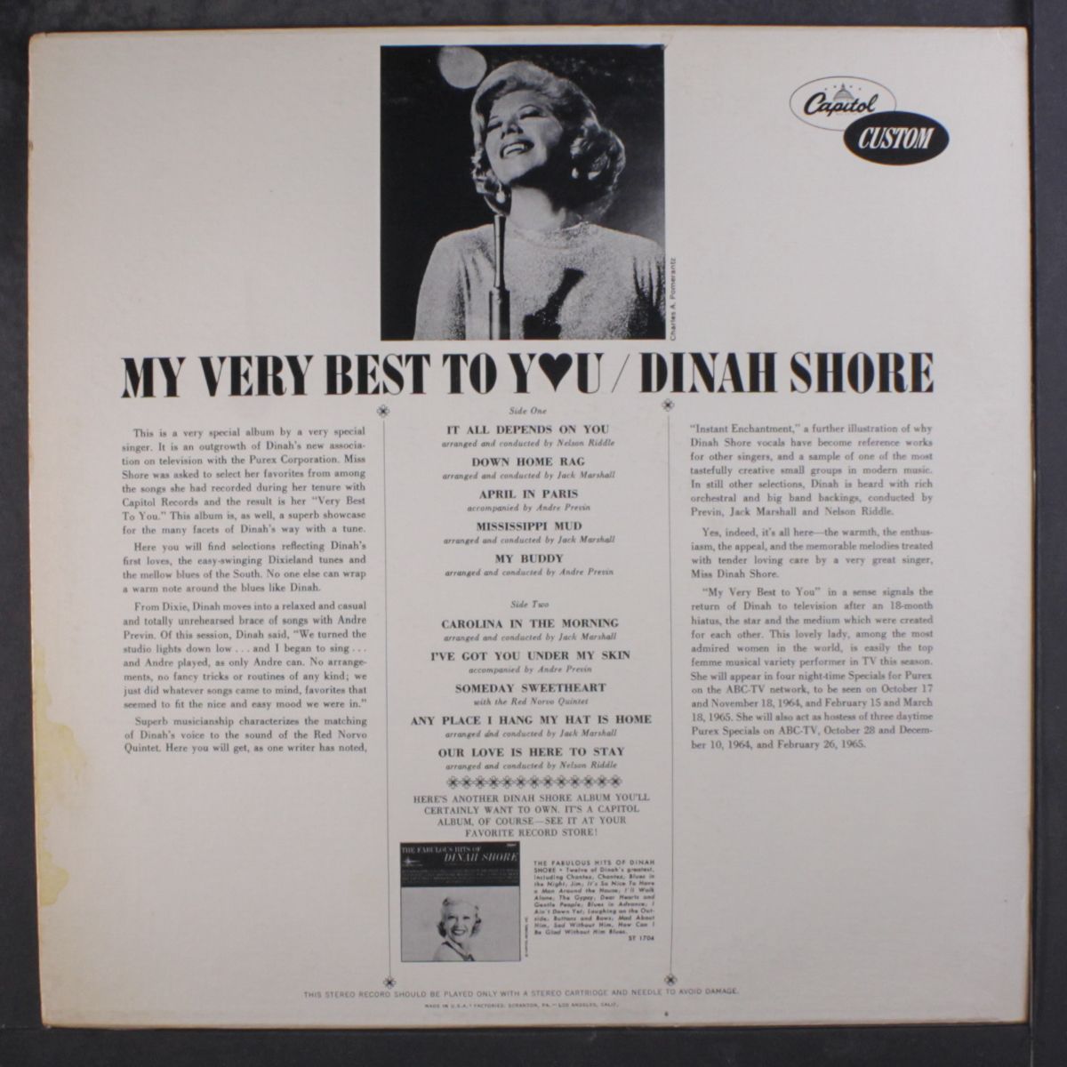 my very best to you by DINAH SHORE