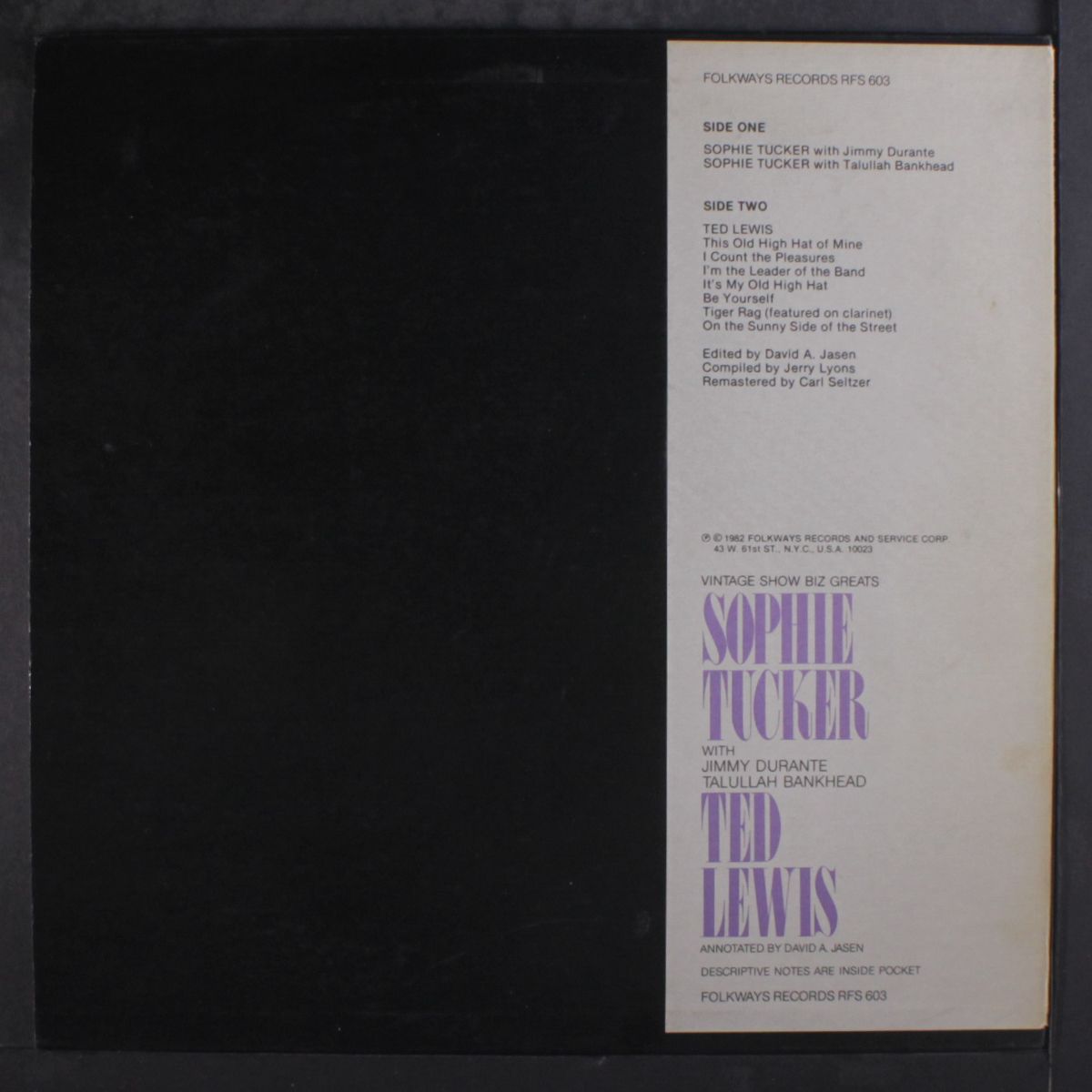 vintage show biz greats by SOPHIE TUCKER / TED LEWIS