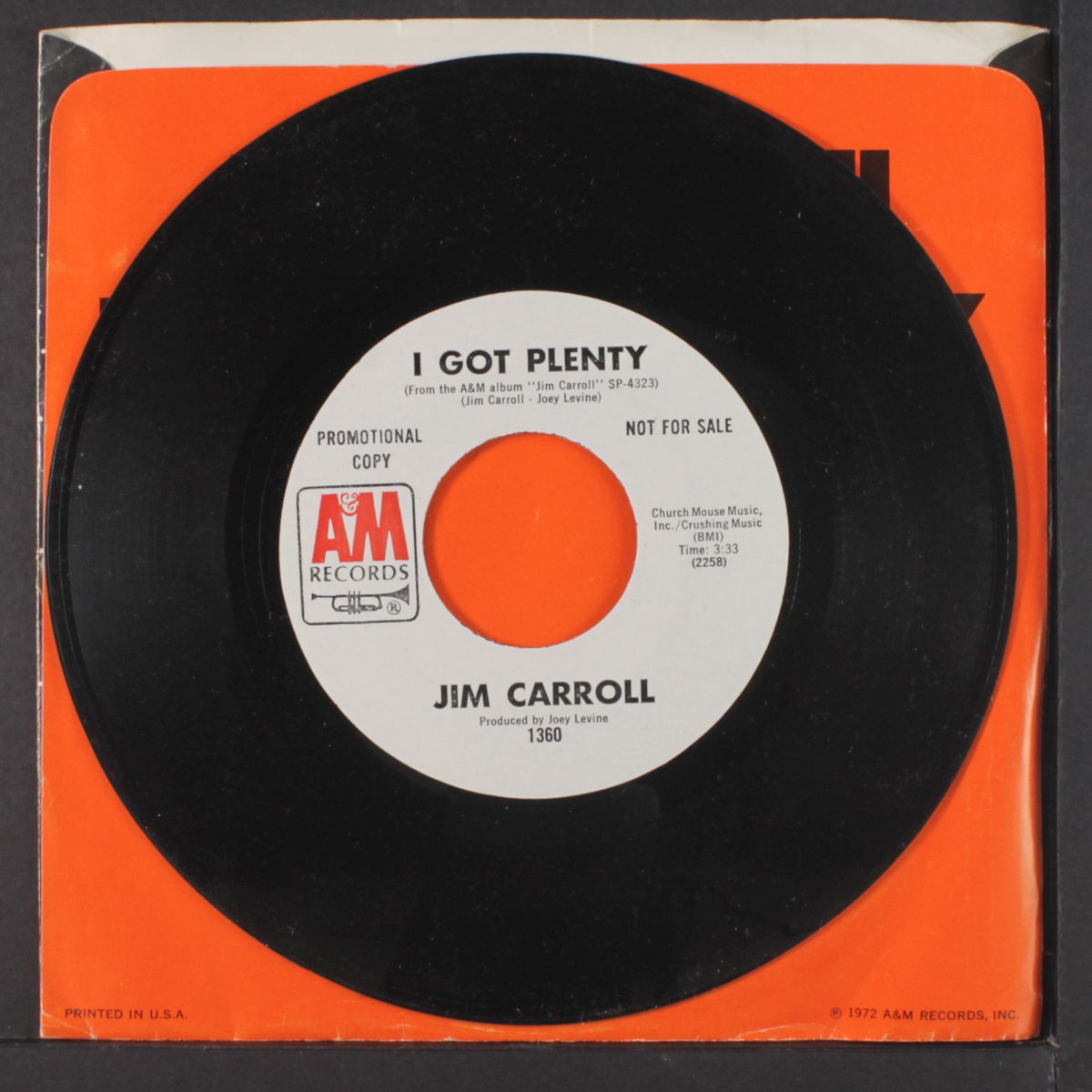 save me / i got plenty by JIM CARROLL
