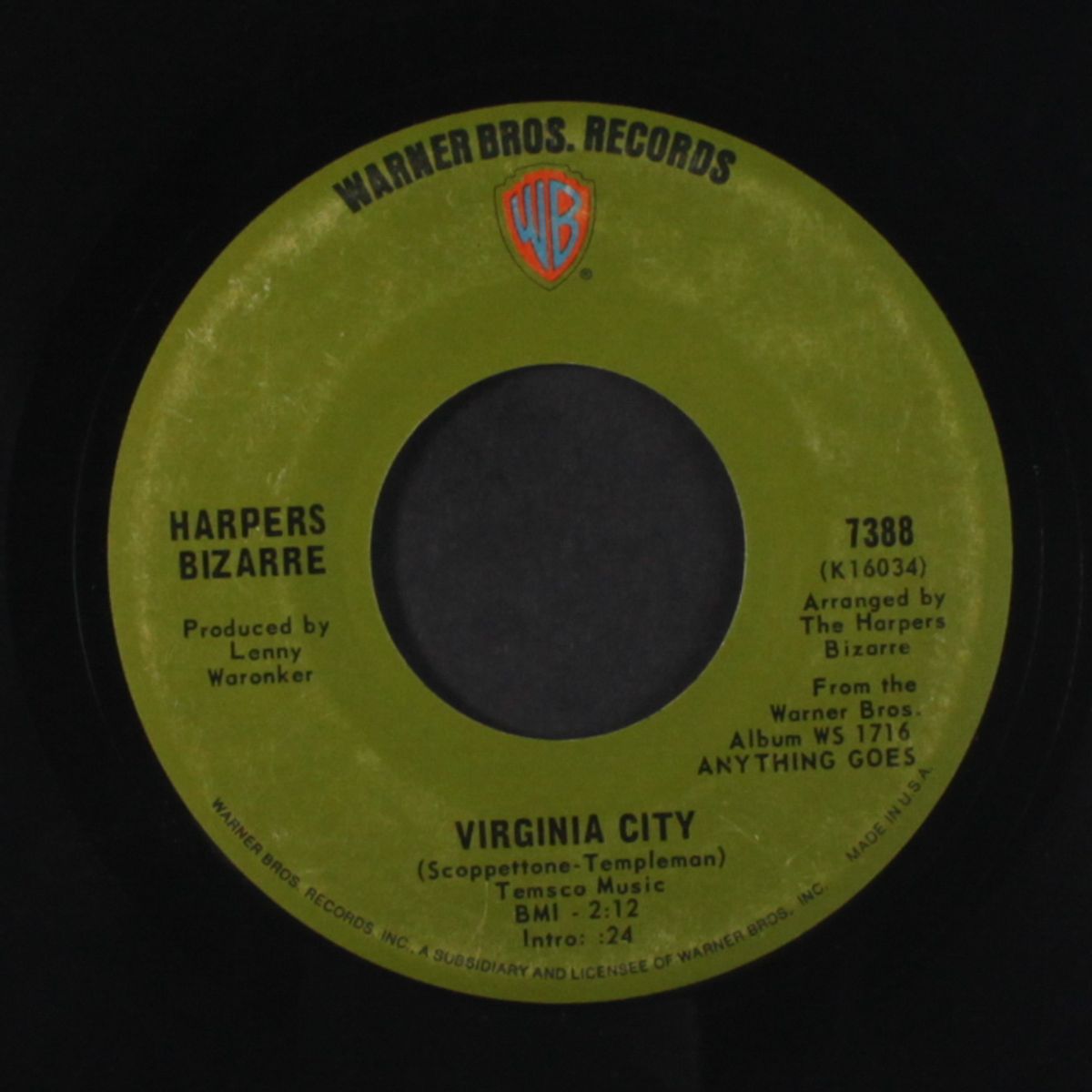 anything goes / virginia city by HARPERS BIZARRE