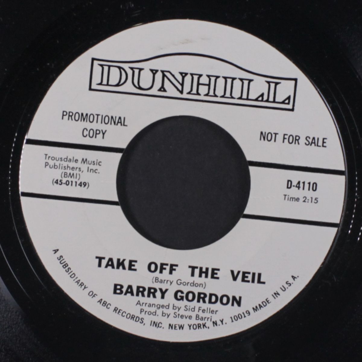 angelica / take off the veil by BARRY GORDON