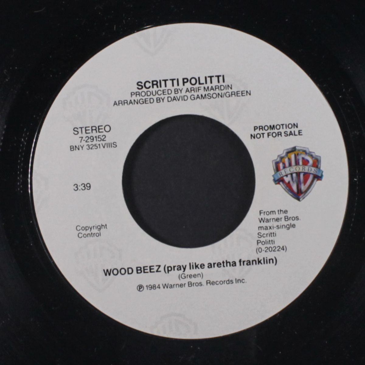 wood beez (pray like aretha franklin / same) by SCRITTI POLITTI