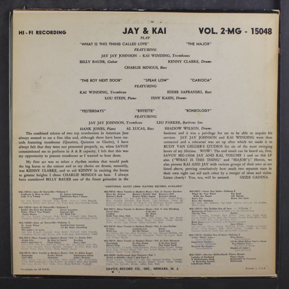 vol. 2 by J.J. JOHNSON / KAI WINDING