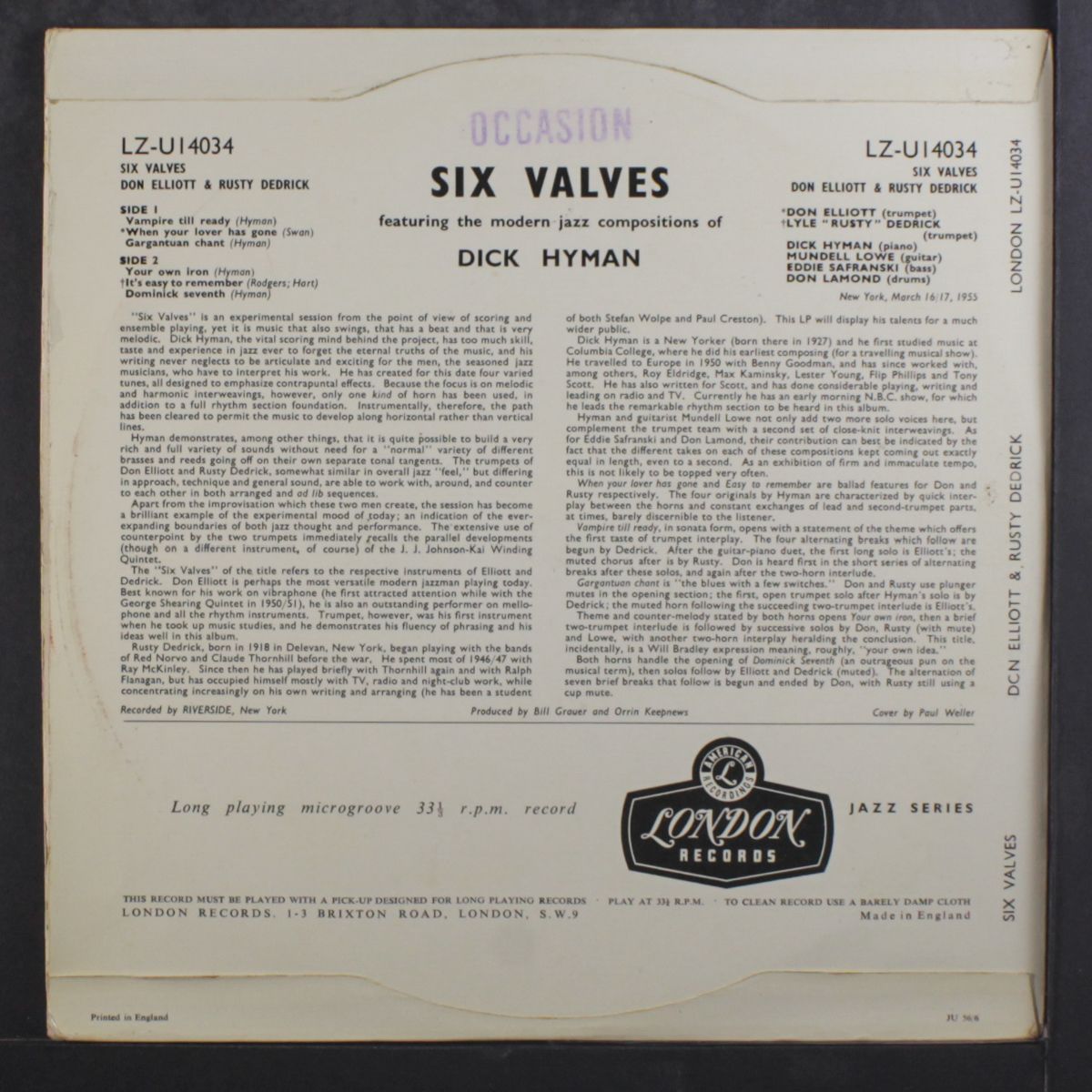 6 valves by DON ELLIOTT / RUSTY DEDRICK
